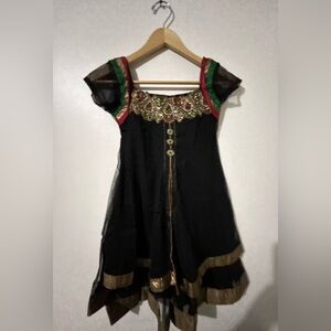 Elegant Black and Gold Indian Dress